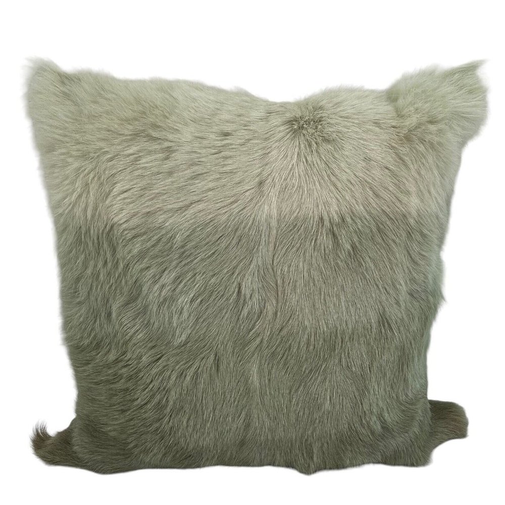 Cloud 9 Decorative Pillow Animal Hair‎ Dyed Lamb Hair Ombre Green Regal Lodge